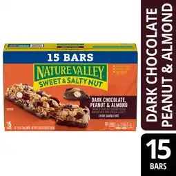 Walmart Nature Valley Sweet and Salty Nut Bars, Dark Chocolate Peanut Almond, 15 Bars, 18 oz offer