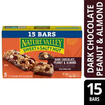 Walmart Nature Valley Sweet and Salty Nut Bars, Dark Chocolate Peanut Almond, 15 Bars, 18 oz offer