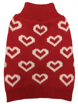 Walmart Fashion Pet All Over Hearts Dog Sweater Red - Large offer