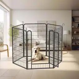 Walmart Witaxima 6-Panel 39.37H Metal Puppy Pen – Portable Indoor/Outdoor Barrier with Anti-Rust Coating offer