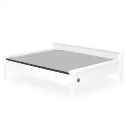 Walmart TailZzz Winston Large Elevated Wooden Pet Bed with Mattress, White offer
