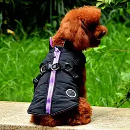 Walmart Aosijia Dog Vest Jacket with Harness Winter Pet Puppy Coat Zipper Small Dog Clothes Black XS offer