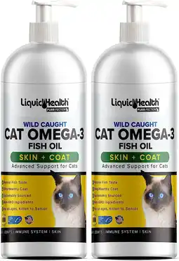 Walmart LIQUIDHEALTH Omega 3 Fish Oil Cat Supplements & Vitamins with EPA, DPA & DHA, 8 Oz offer