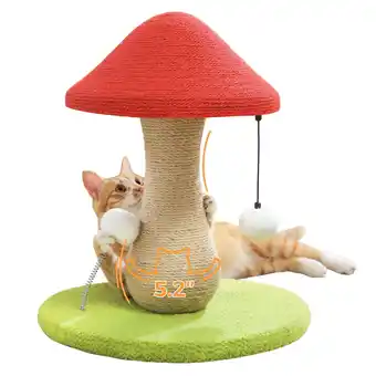 Walmart PAWZ Road Mushrooms Cat Scratching Post Sisal Claw Scratcher for Kittens and Small Cats, Red offer