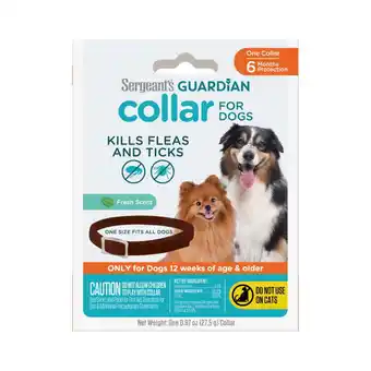 Walmart Sergeant's Guardian Flea & Tick Collar for Dogs offer