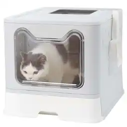 Walmart BingoPaw Cat Litter Box Enclosed Kitty Toilet Box with Trays Skylight Door Smelless Large offer