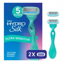 Walmart Schick Hydro Silk Ultra Sensitive Razor for Women, 5 Blade, 1 Handle, 2 Refills offer