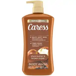 Walmart Caress Exfoliating Body Wash for Women, Shea Butter & Brown Sugar Shower Gel for All Skin 30 fl oz offer