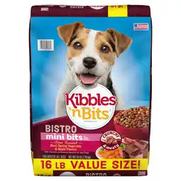 Walmart Kibbles 'n Bits Bistro Mini Bits, Oven Roasted Beef, Vegetable & Apple Dry Dog Food, 16 lb. Bag offer