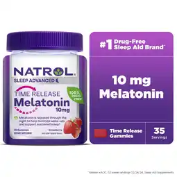 Walmart Natrol Time Release Melatonin 10mg, Adult Sleep Gummies, Strawberry-Flavored Gummies, 35 Servings offer