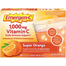Walmart Emergen-C 1000Mg Vitamin C Powder for Immune Support Super Orange - 30 Ct offer