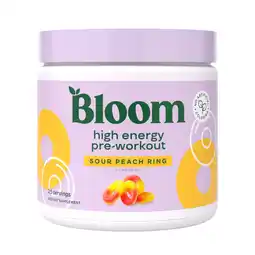 Walmart Bloom Nutrition High Energy Pre-Workout, Sour Peach Ring, 25 Servings offer