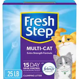 Walmart Fresh Step Multi-Cat Extra Strength Clumping Cat Litter with Febreze, 25 lbs offer