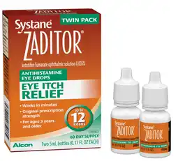 Walmart Systane Zaditor Antihistamine Eye Drops for Daily Eye Allergy Itch Relief for 3 Years and up - 10 ml offer