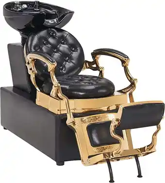 Walmart BarberPub Shampoo Barber Chair Ceramic Bowl Sink Chair Station Spa Beauty Salon 9010 Gold offer