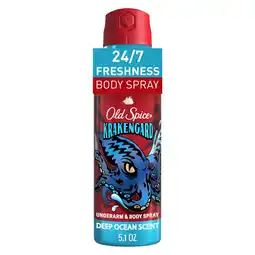 Walmart Old Spice Aluminum Free Body Spray for Men, Krakengard, 5.1 fl oz offer