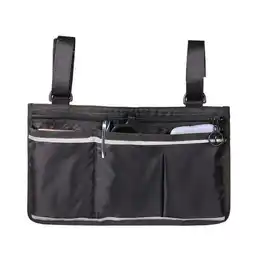Walmart 1 Piece Wheelchair Armrest Pouch Multifunctional Phone Holder Black offer
