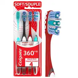 Walmart Colgate 360 Advanced Whitening Soft Toothbrush Pack, 4 Count offer