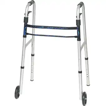 Walmart 350 lb Aluminum Adult Trigger with Wheels Walker, Blue - Case of 4 offer