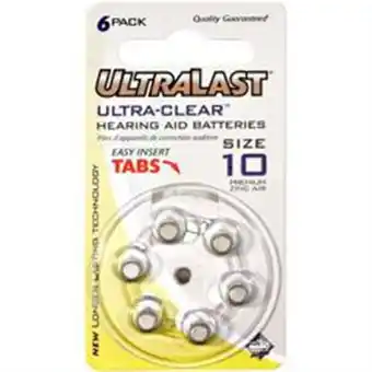 Walmart Ultralast Ultra-Clear Hearing Aid Batteries UL10HA offer