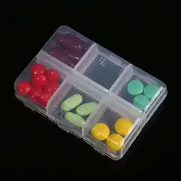 Walmart Fairnull 6 Cells Empty Pill Box Braille Weekly Pill Case for Travel offer