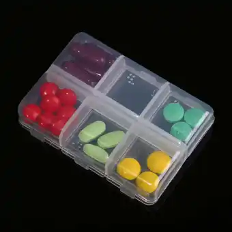 Walmart Fairnull 6 Cells Empty Pill Box Braille Weekly Pill Case for Travel offer