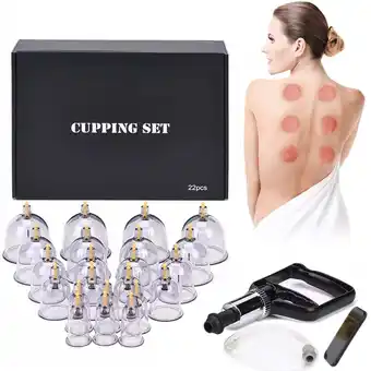 Walmart Ouwald Cupping Set for Massage Therapy - 22 Cups Chinese Cupping Kit with Hand Pump offer