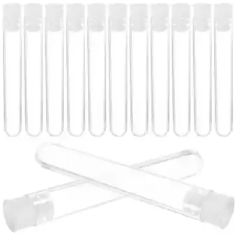 Walmart 50 pcs Clear Test Tube Plastic Test Tube Kids Test Tubes Portable Test Tubes with Lids offer