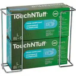 Walmart Global Industrial Double Glove Box Holder, Wire Steel, 11-15/16W x 3-13/16D x 9-1/2H offer