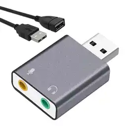 Walmart QiShi USB Audio Adapter - 3.5mm Headphone/Mic Jack for PC, Laptop, PS4 offer