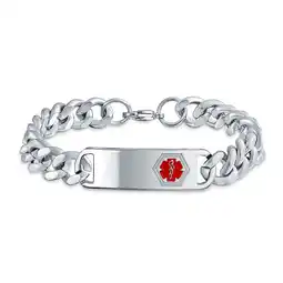 Walmart Bling Jewelry Mens Medical ID Bracelet Silver Tone Stainless Steel 8 for Identification Purposes offer