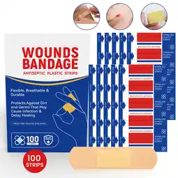 Walmart Band Aid Flexible Fabric Adhesive Bandages for Wound Care and First Aid, All One Size, 100 Count offer