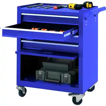 Walmart Aukfa Tool Chest, 24.5 in Steel Rolling Tool Box & Cabinet On Wheels for Garage, 4-Drawer, Blue offer