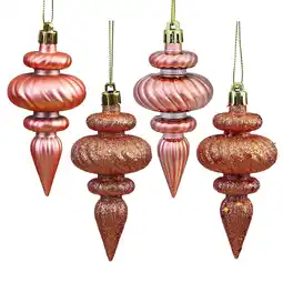 Walmart Vickerman 4 Rose Gold 4-Finish Finial Ornament, 8 per Box offer