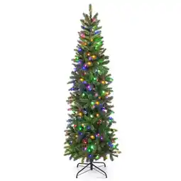 Walmart Costway 6FT Pre-Lit Hinged Artificial Christmas Tree w/ 648 Tips & 270 Multicolor Lights offer