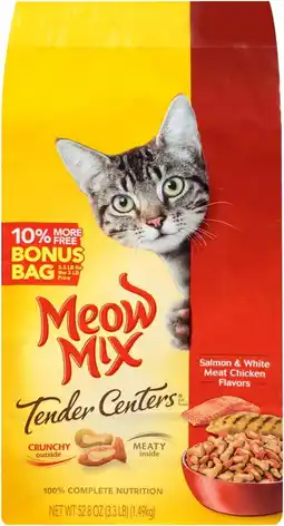 Walmart Meow Mix Tender Centers Salmon & White Meat Chicken Flavors offer