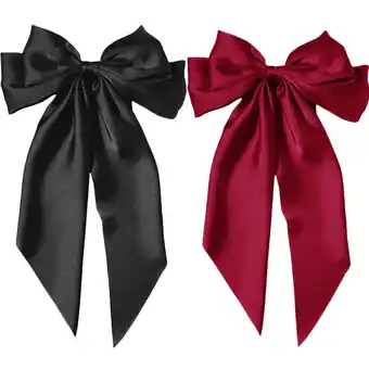 Walmart 2pcs Layered Hair Bows Fashionable Barrette Hair Clip Long Ribbon Hair Bow Clips offer