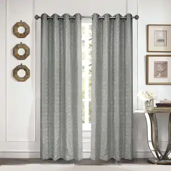 Walmart BH&G Casa Quatrefoil Room Darkening Grommet Single Window Panel offer
