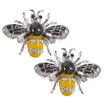 Walmart 2pcs Honey Bee Brooch Decorative Brooch Lapel Pin Breastpin Clothing Accessory offer