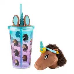 Walmart Afro Unicorn Tumbler Set with keychain, Multicolored offer
