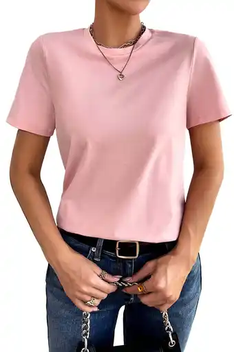 Walmart Women’s T-Shirts Short Sleeve Tops for Women Fitted Crewneck Tee Casual Trendy 2025 offer