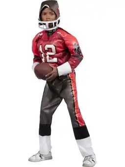 Walmart DC B Brady NFL Boys Rookie Muscle Suit, Red/Black/White Halloween Costume offer