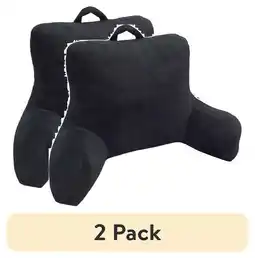 Walmart (2 pack) Mainstays Micro Mink Plush Backrest Lounger Pillow, Rich Black Poly Micro Mink offer