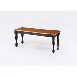 Walmart Better Homes & Gardens Autumn Lane Farmhouse Solid Wood Dining Bench, Black and Natural Finish offer