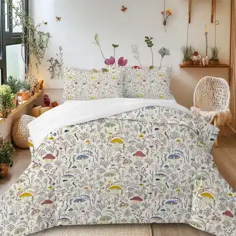 Walmart Sleepwish 3 Pieces Mushroom Full Decoration Comforter Set Pastoral Bedding Set offer
