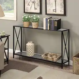 Walmart Zimtown 47in Long Console Table Entryway Table with Shelf, Sofa Table TV Stand, Metal Frame, Gray offer