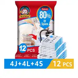 Walmart BoxLegend 12 Pack Vacuum Storage Bags Compression Bags Vacuum Sealer Bags for Clothes Air Tight Bags offer