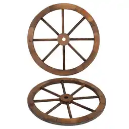 Walmart Zimtown 2 Pieces Wall Hanging Fir Wood Wheels, 24 in. Wall Decorations offer