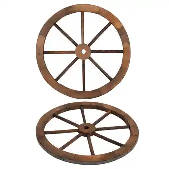 Walmart Zimtown 2 Pieces Wall Hanging Fir Wood Wheels, 24 in. Wall Decorations offer
