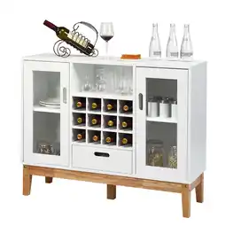 Walmart Costway Wood Storage Cabinet w/ Rack & Drawer offer